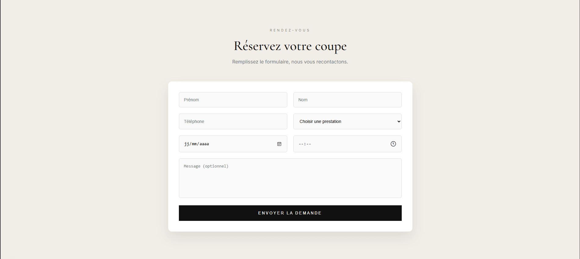 Noir Barber projet 2
